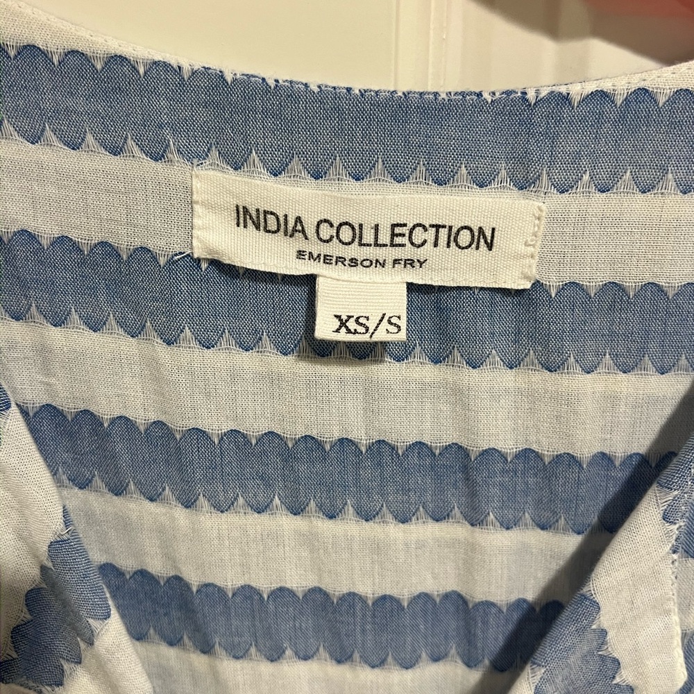 Emerson Fry Blue and White Smocked Tiered Sundress - Picture 2 of 3